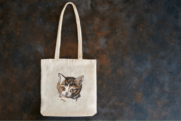 Cat Face 2 Embroidery Design Review for Merch