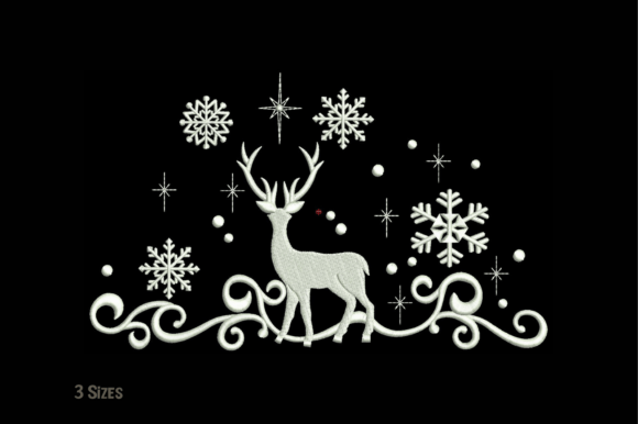 Elegant Snowy Deer: A Winter Embroidery Review
