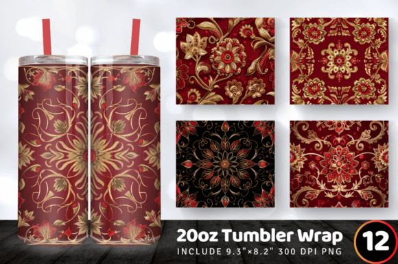 Red Gold Embroidery Tumbler Wrap: A Designer’s Review